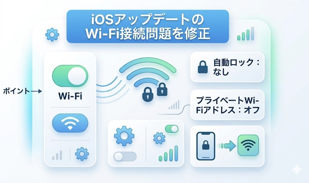 iOSアップデートによりWi-Fi接続の問題が発生