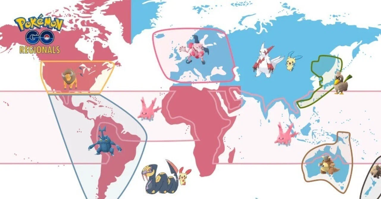 ポケモンGO 地域限定ポケモン 世界マップ