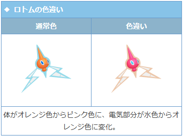 ポケモンGO ロトム 色違い