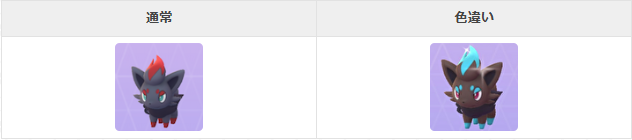 ゾロア色違い比較