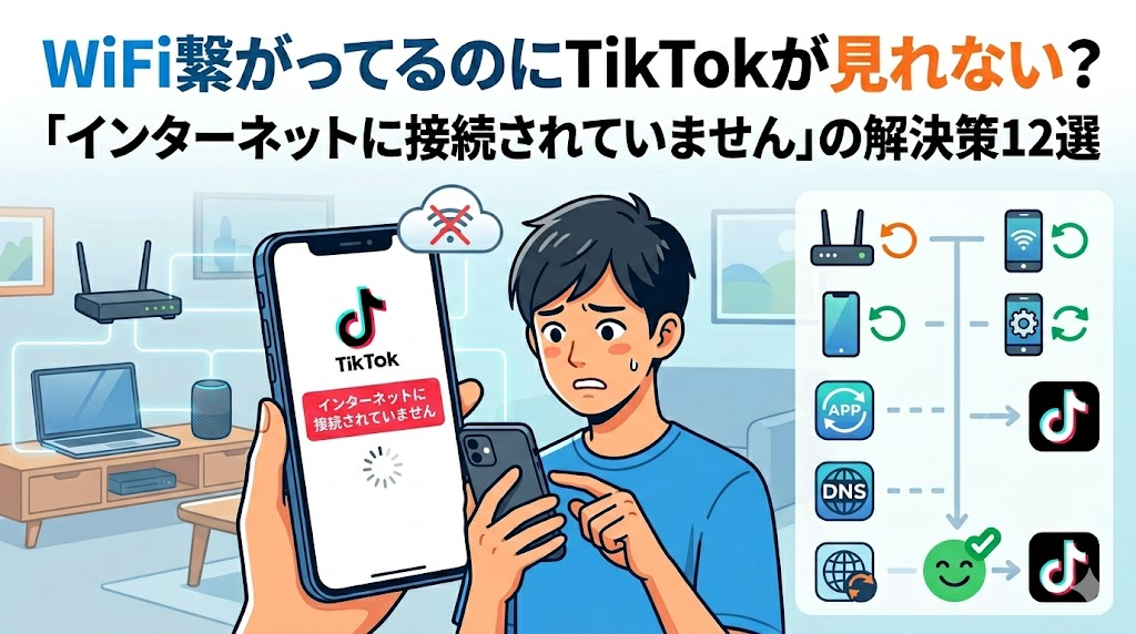 Wi Fi 繋がってるのに TikTok 見れない